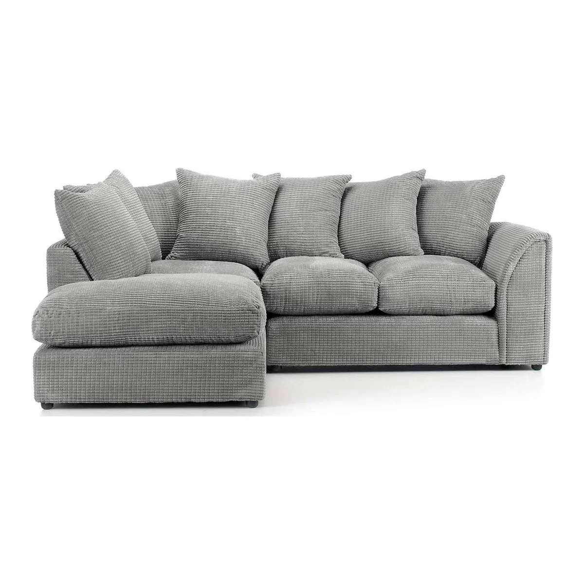 Denver Grey Jumbo Cord Left Hand Corner Sofa Grey – image 2