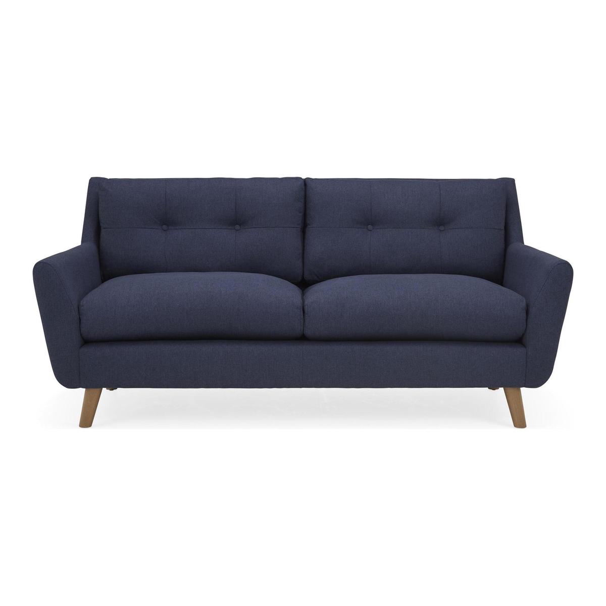 Halston Fabric 3 Seater Sofa Blue – image 2