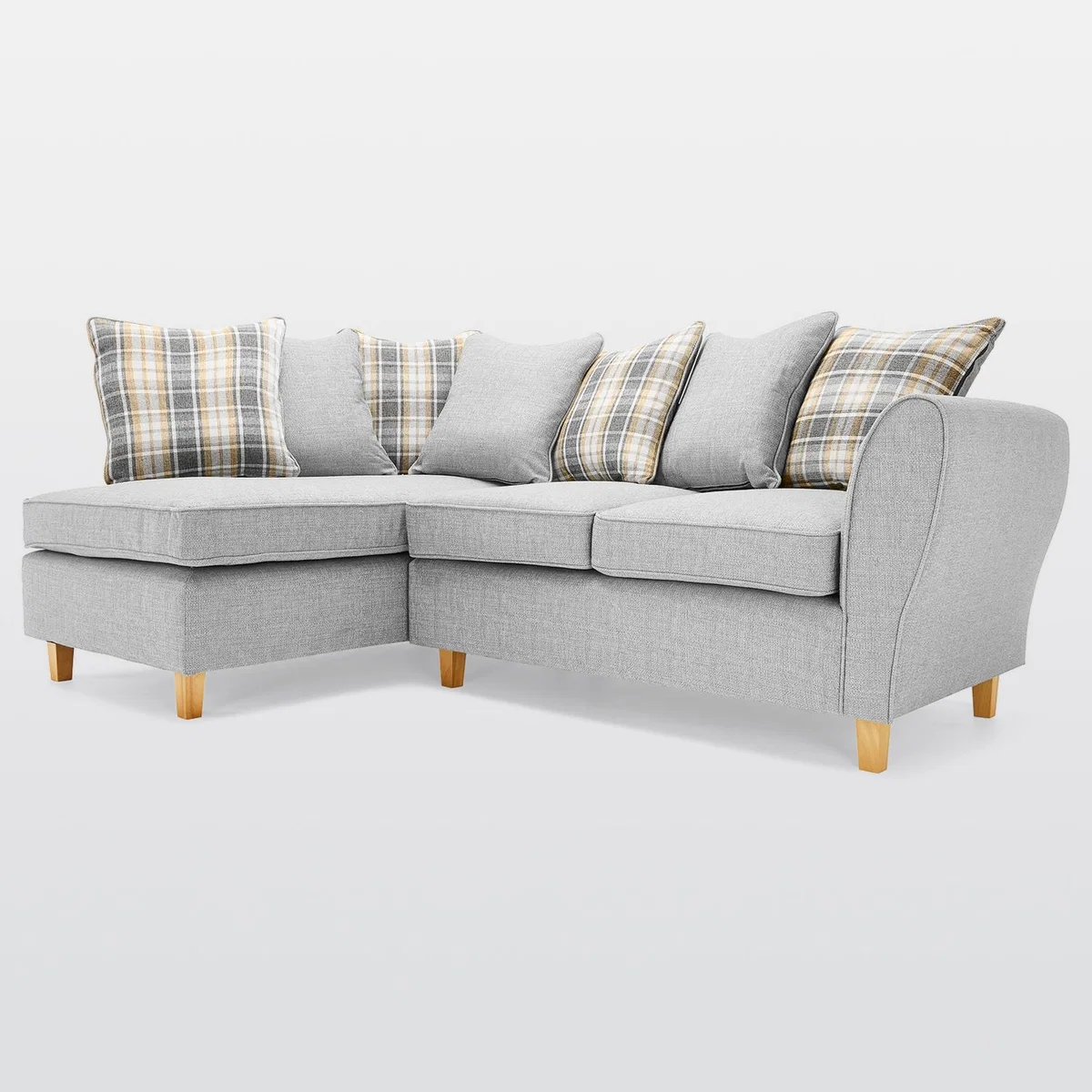 Ashbourne Left Hand Fabric Corner Sofa Silver – image 4