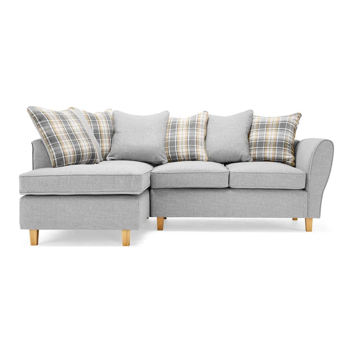 Ashbourne Left Hand Fabric Corner Sofa Silver – image 2