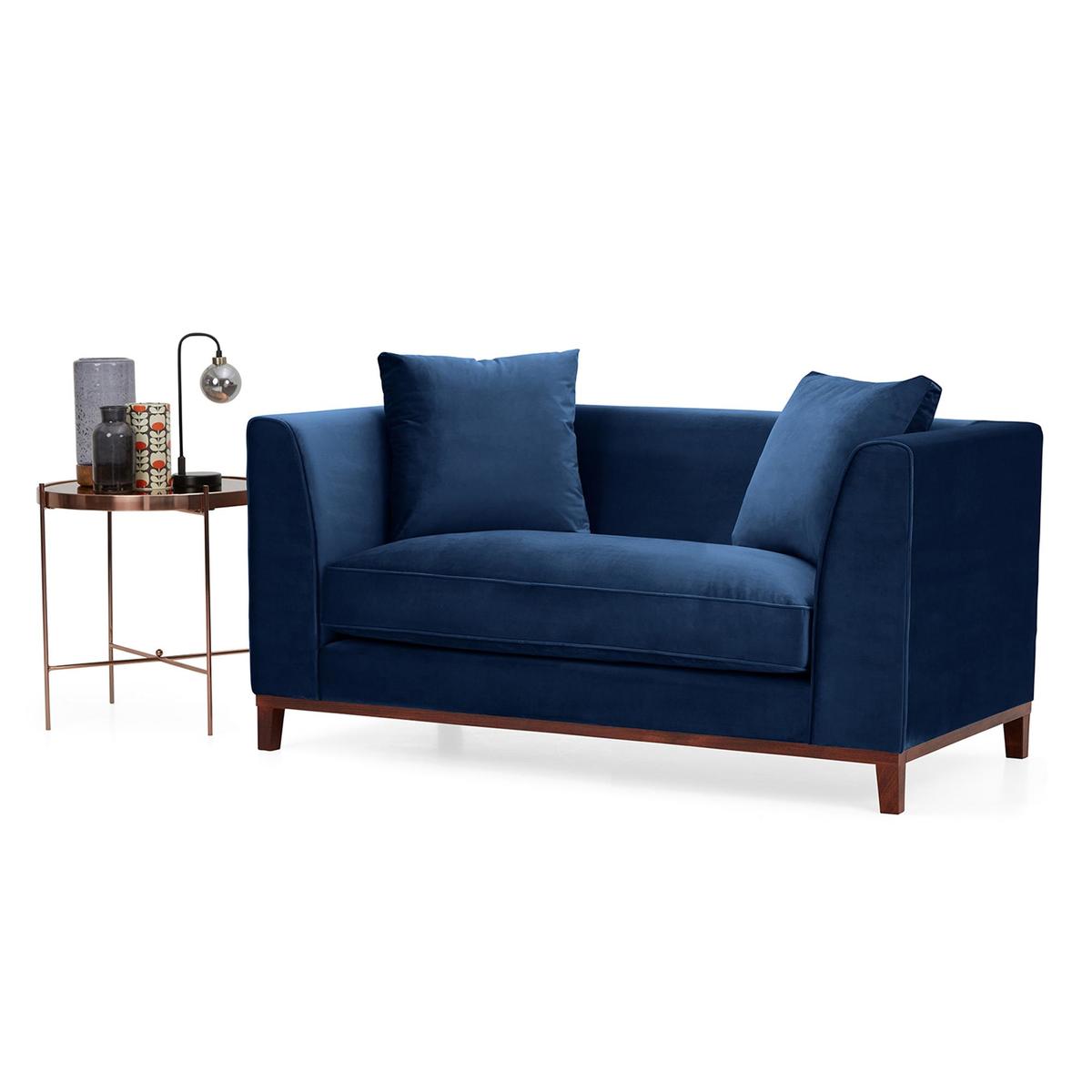 Lenoy 2 Seater Velvet Sofa Blue – image 4
