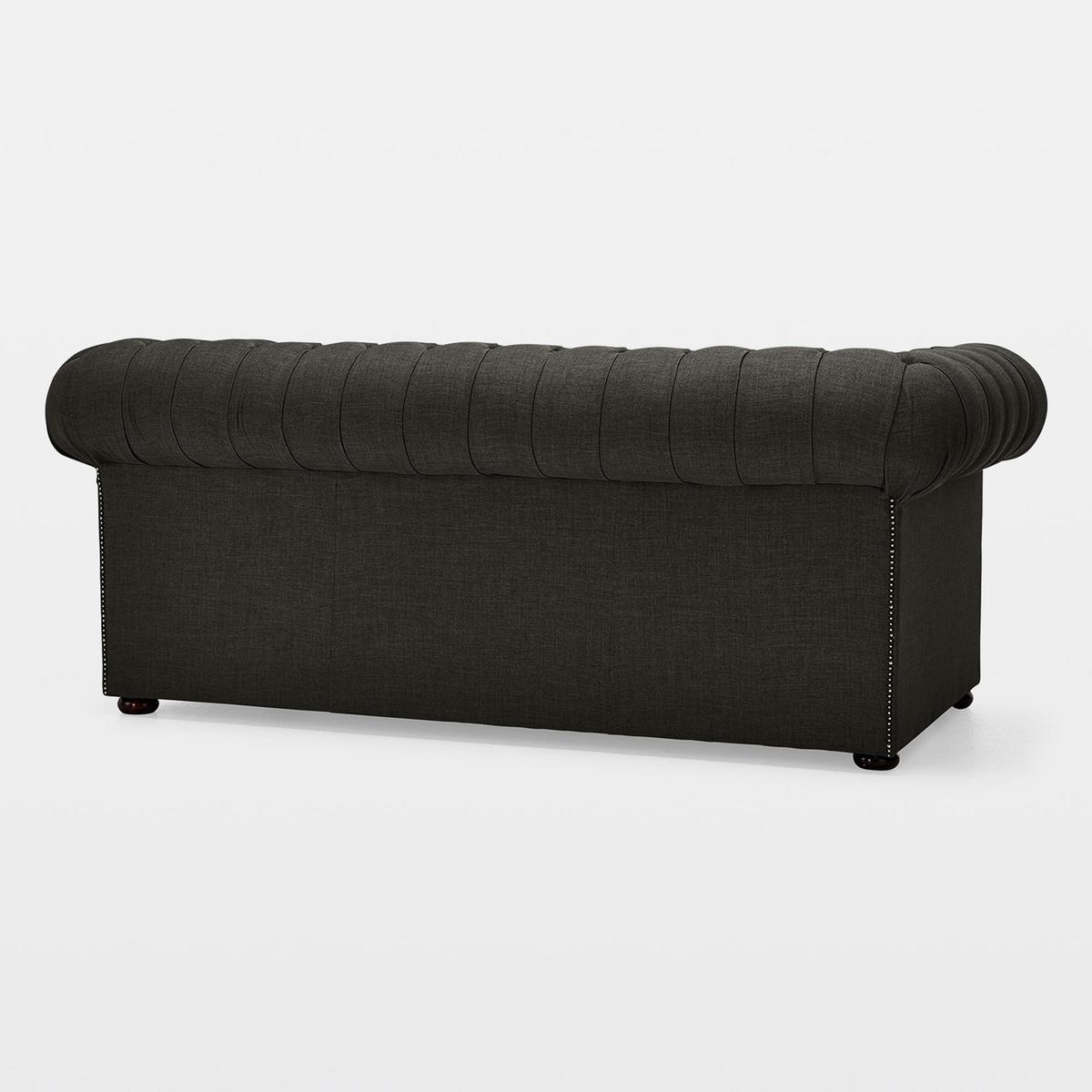 Belvedere Chesterfield 3 Seater Linen Sofa Charcoal – image 8