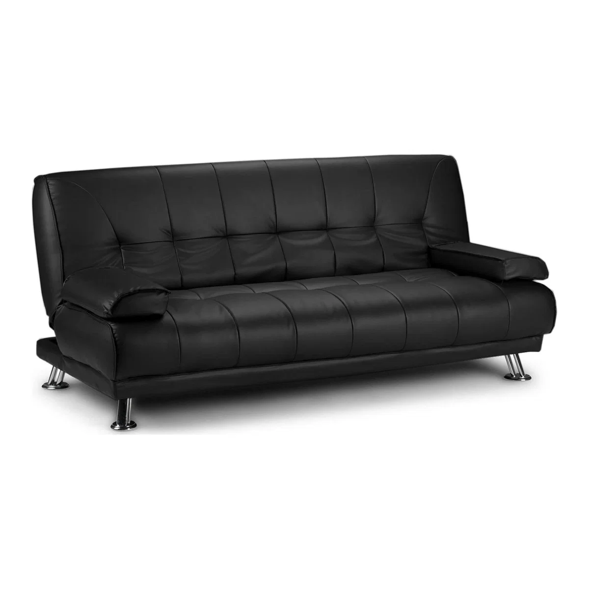 Venice Faux Leather Sofa Bed Black – image 1