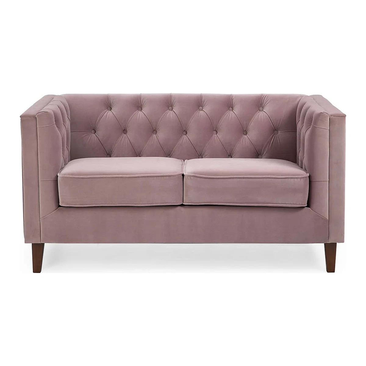 Isabel Velvet Chesterfield 2 Seater Sofa Blush – image 1