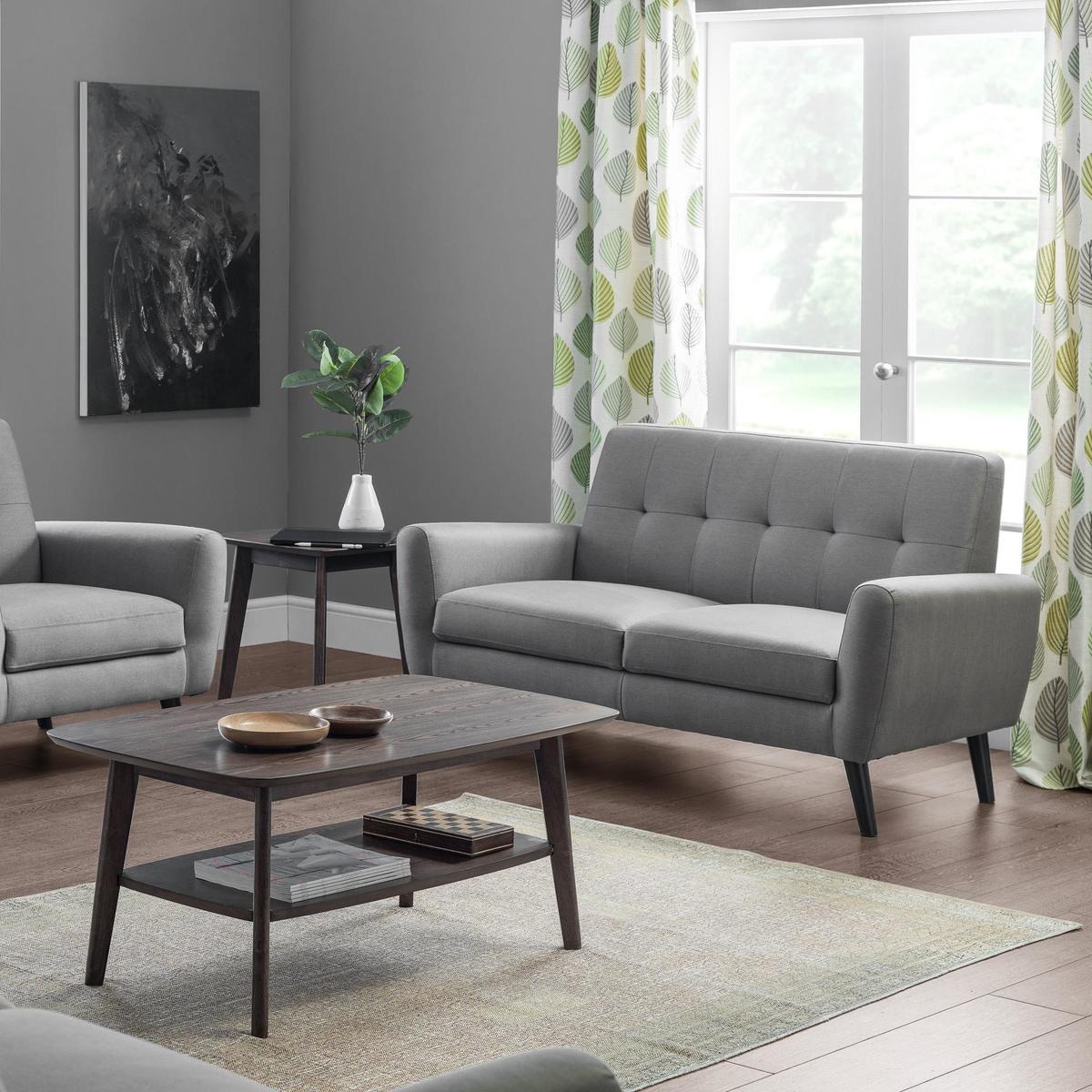 Ashby 2 Seater Compact Retro Sofa Grey – image 3