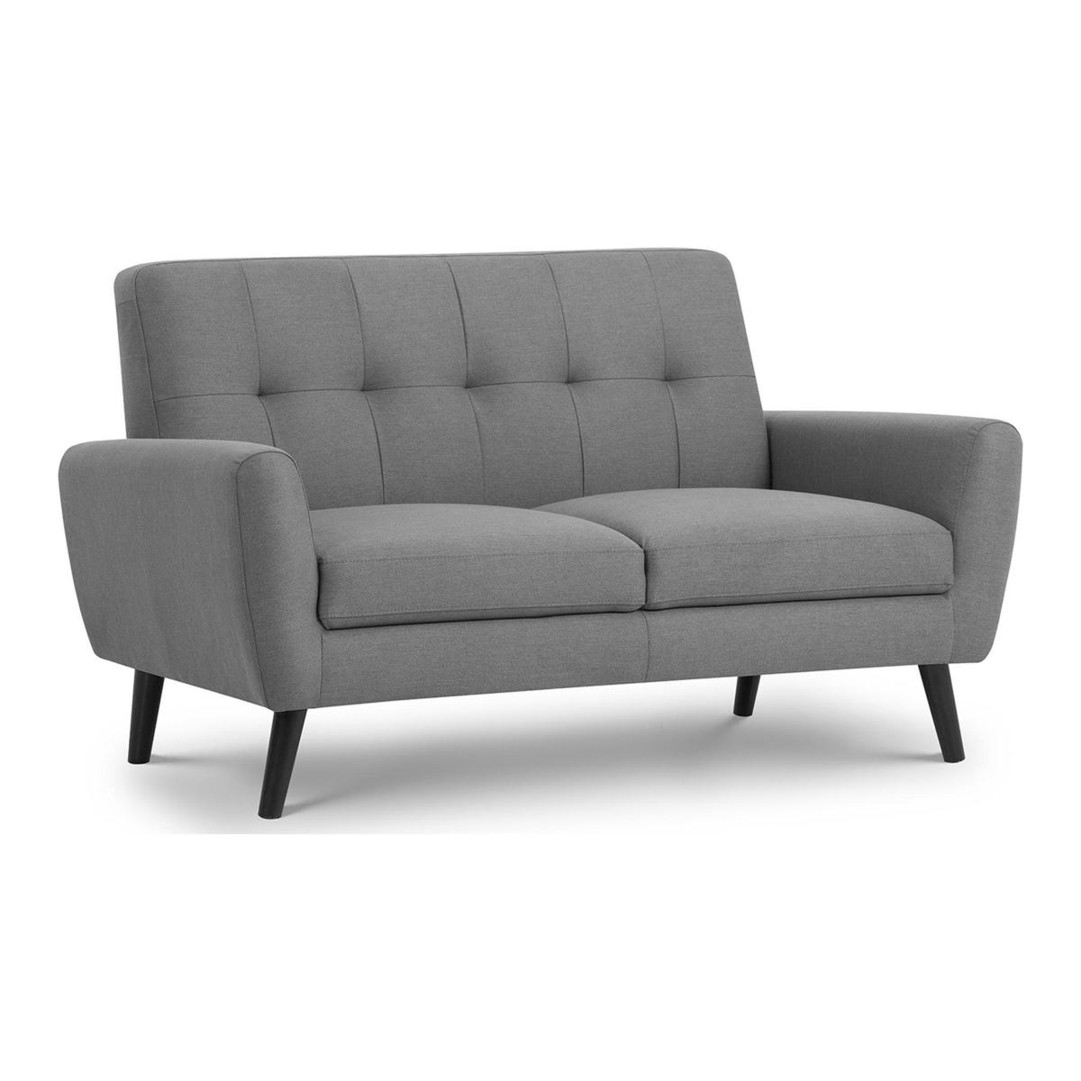 Ashby 2 Seater Compact Retro Sofa Grey – image 1