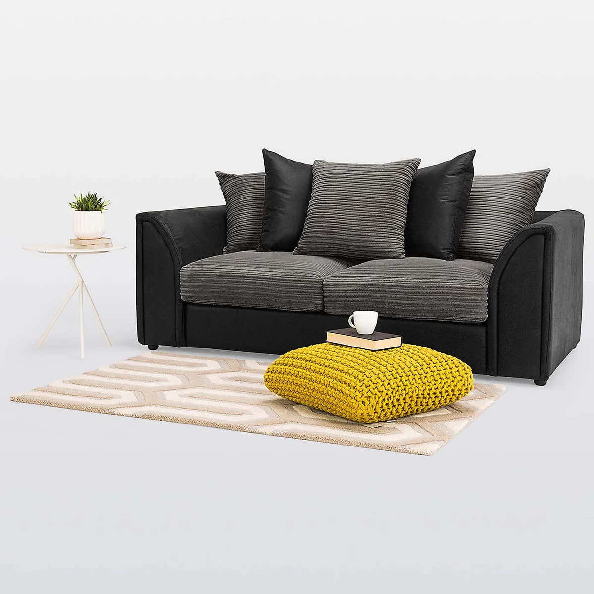 Byron 3 Seater Sofa Brown/Beige – image 2