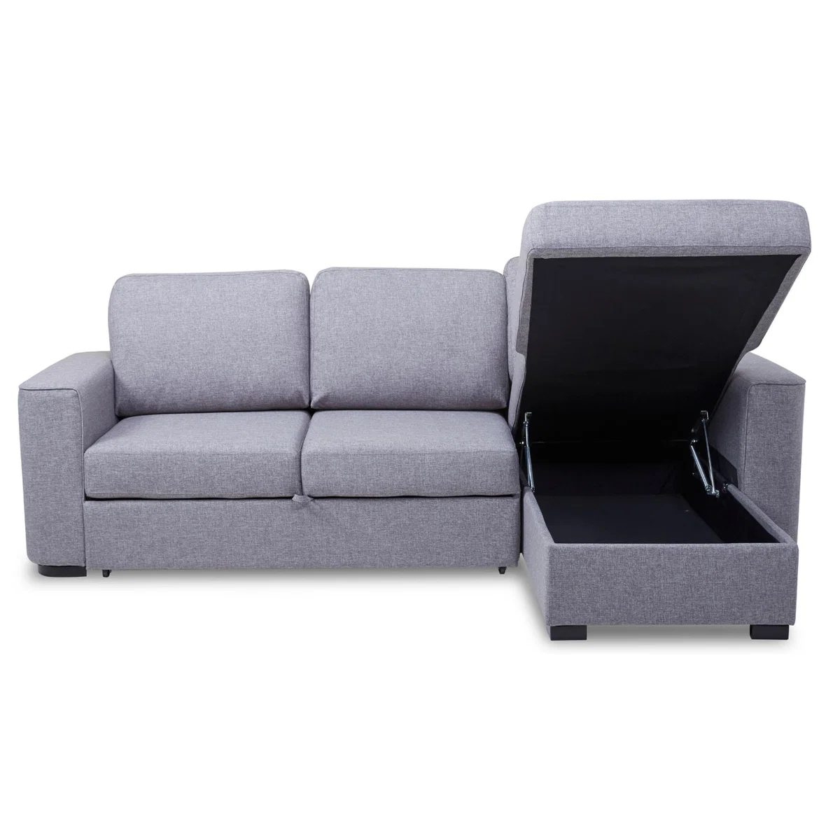 Ronny Fabric Chaise Sofa Bed Grey – image 6