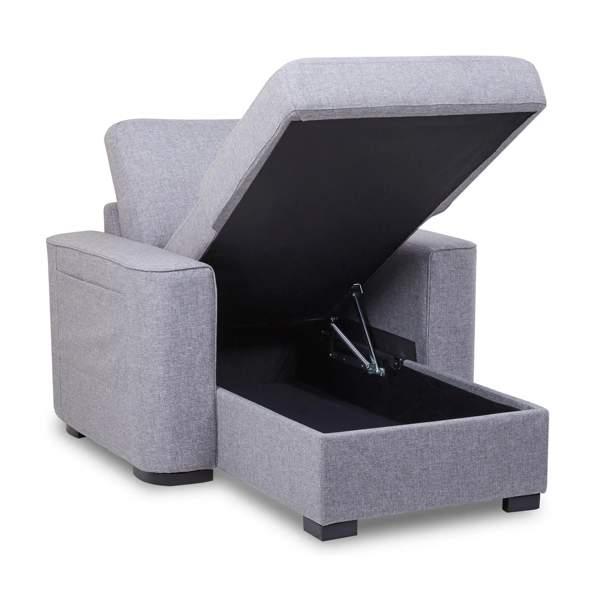 Ronny Fabric Chaise Sofa Bed Grey – image 9