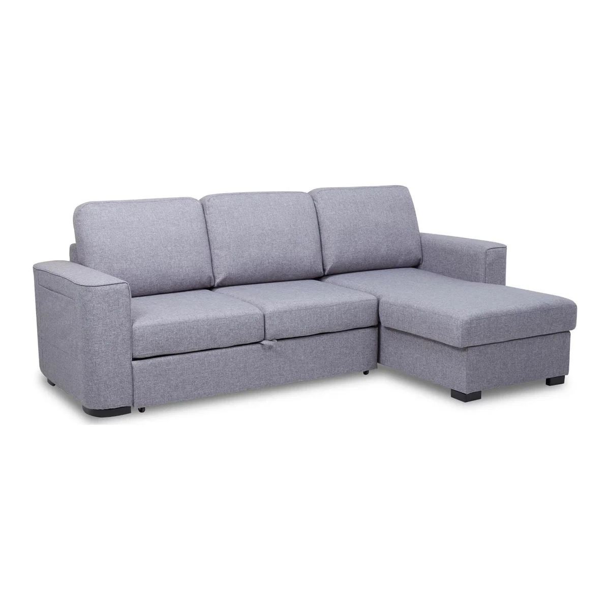 Ronny Fabric Chaise Sofa Bed Grey – image 1