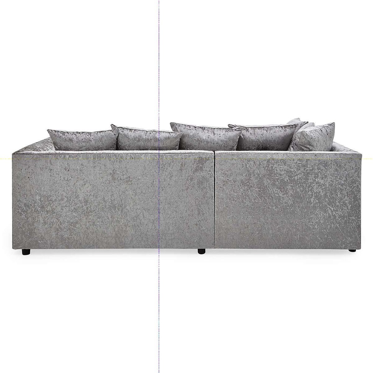 Michigan Crushed Velvet Left Hand Corner Sofa Black – image 3