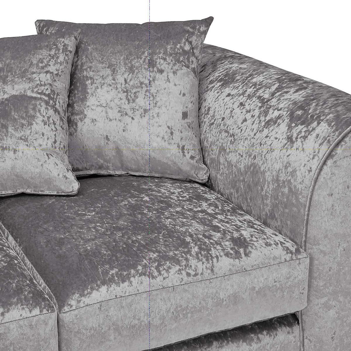 Michigan Crushed Velvet Left Hand Corner Sofa Black – image 4