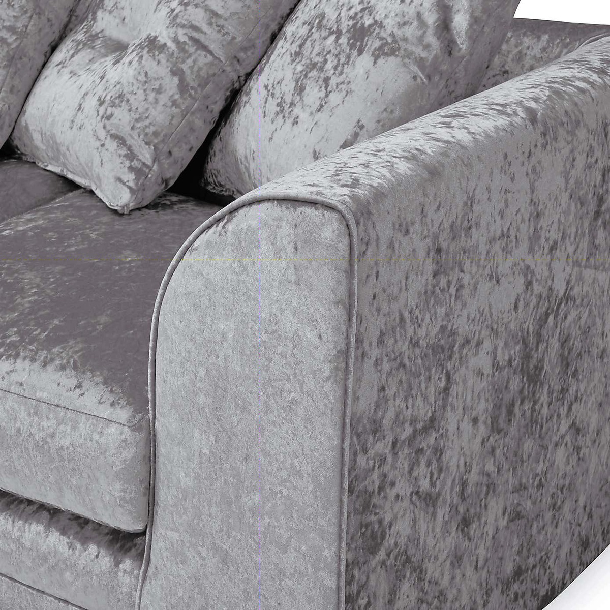 Michigan Crushed Velvet Left Hand Corner Sofa Black – image 7