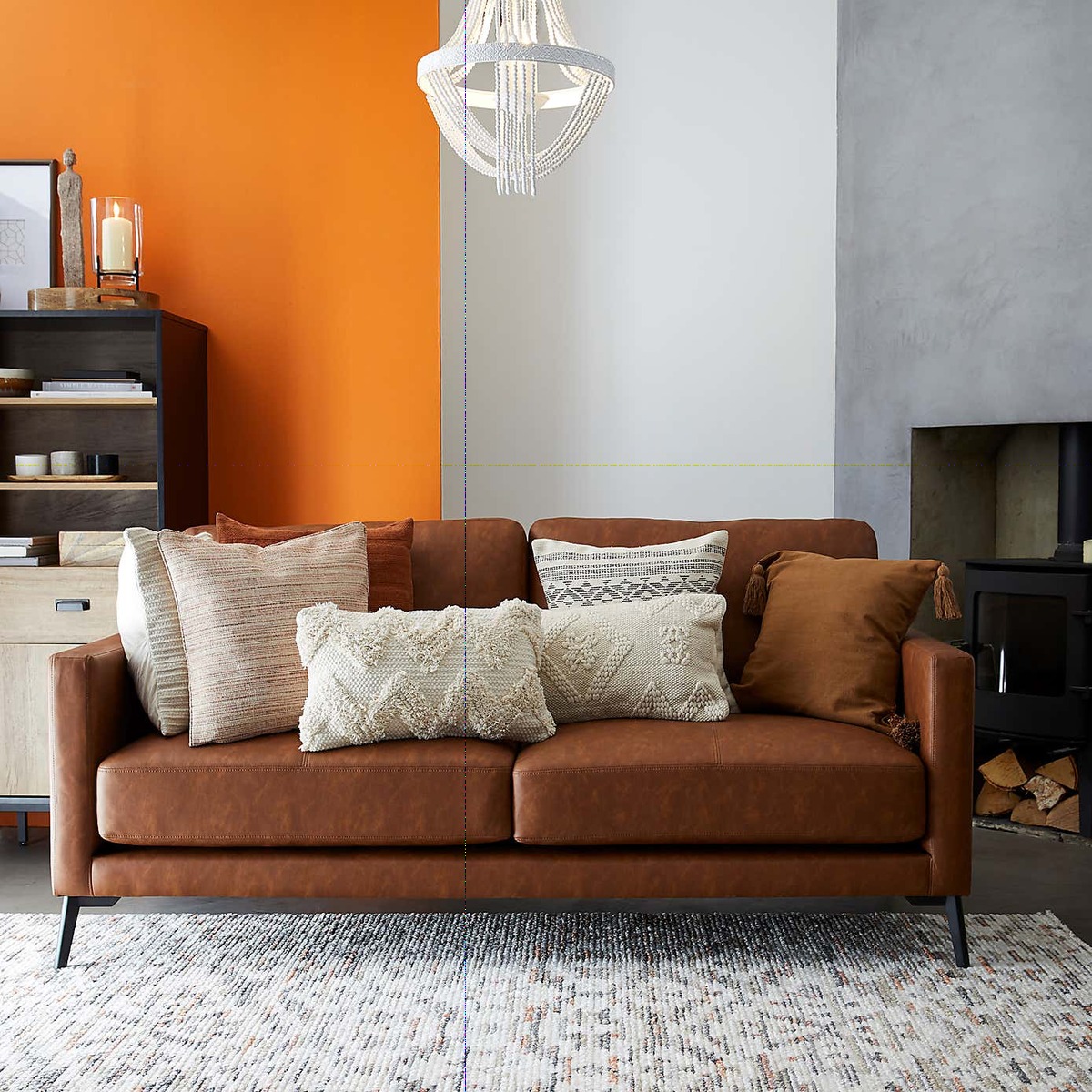 Frey PU Leather 3 Seater Sofa - Tan Brown – image 2