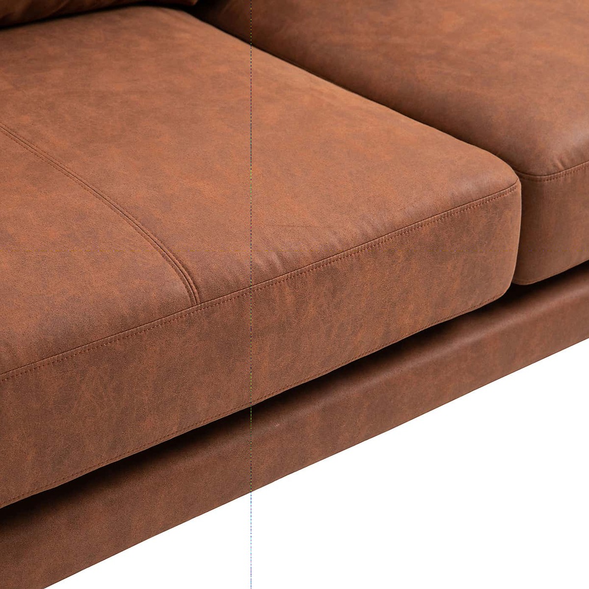 Frey PU Leather 3 Seater Sofa - Tan Brown – image 8