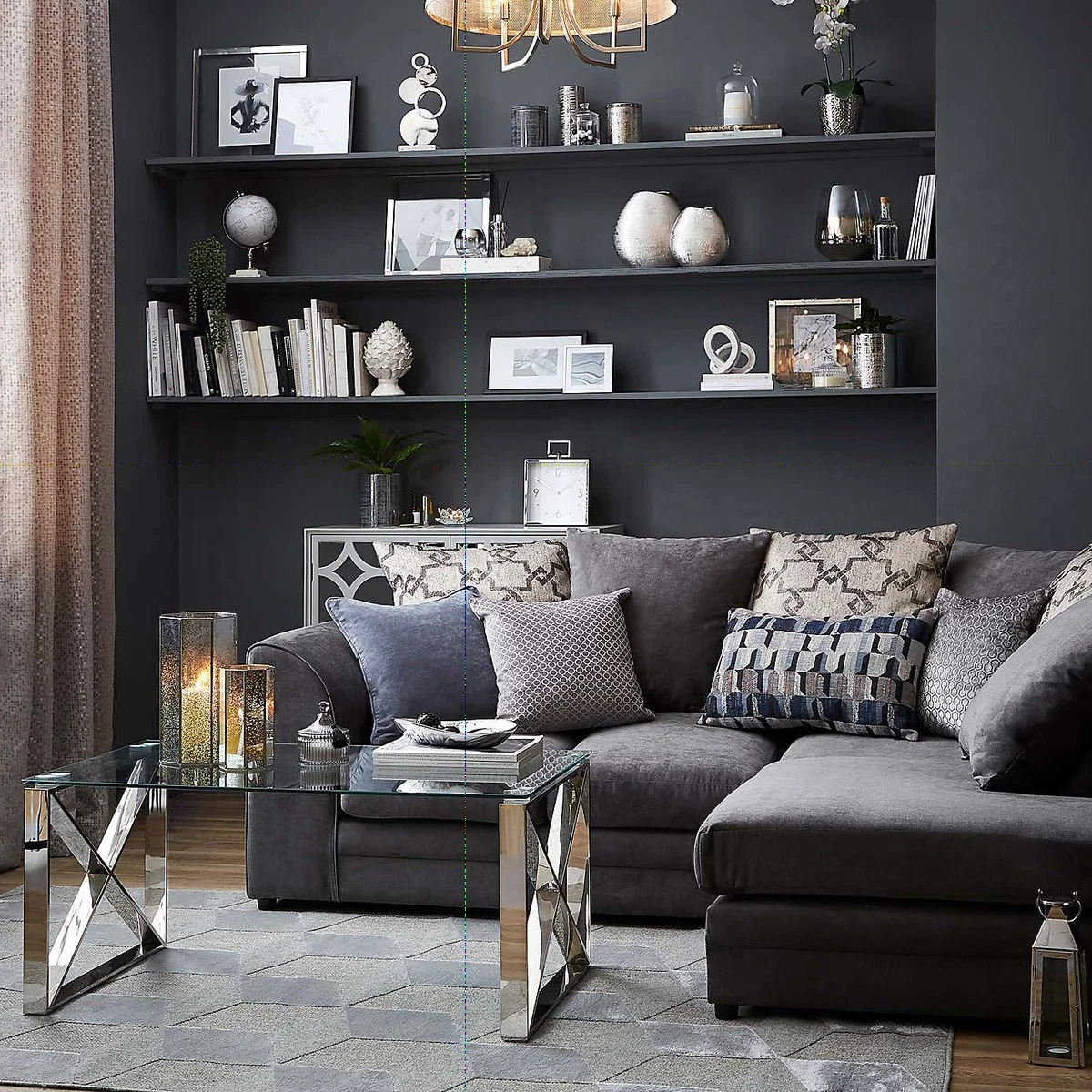 Washington Right Hand Fabric Corner Sofa Brown – image 2