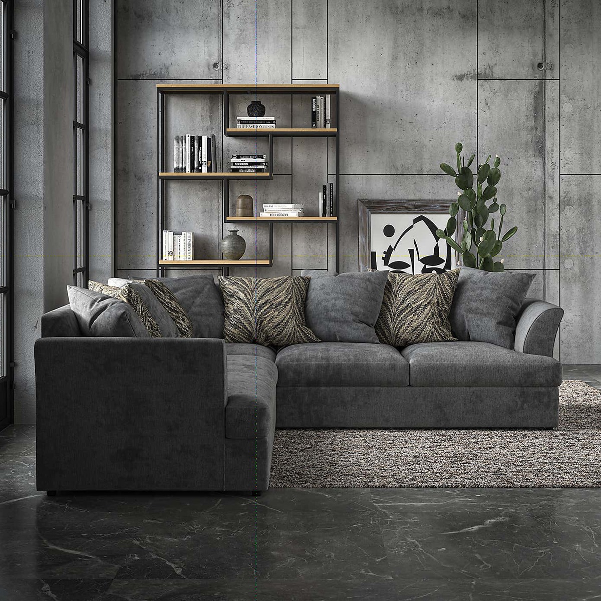 Mellors Chenille Corner Sofa Stone – image 2