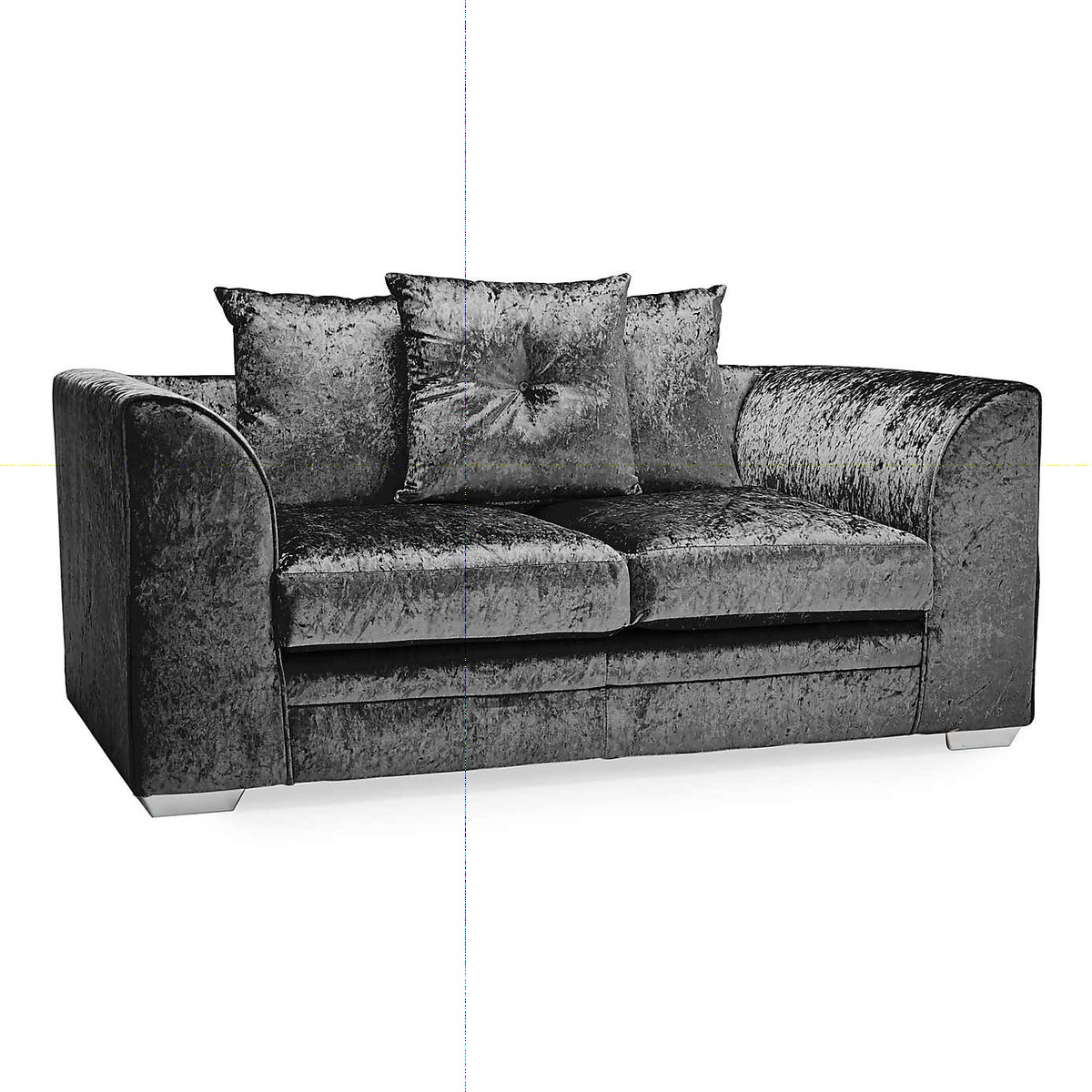 Michigan Crushed Velvet 2 Seater Sofa Black – image 2