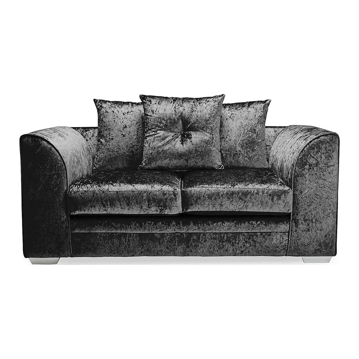 Michigan Crushed Velvet 2 Seater Sofa Black – image 1