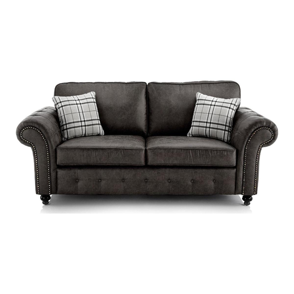 Oakland Faux Leather 3 Seater Sofa Black