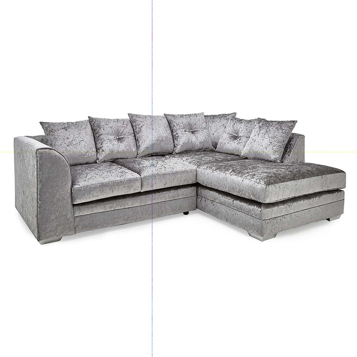 Michigan Crushed Velvet Right Hand Corner Sofa Black – image 2