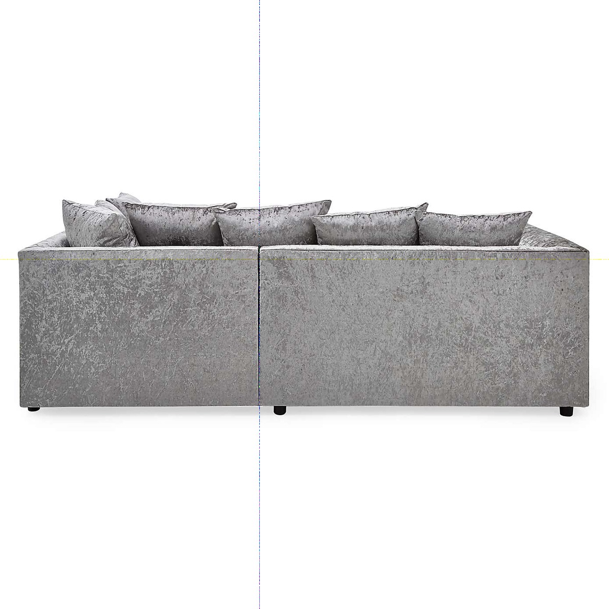 Michigan Crushed Velvet Right Hand Corner Sofa Black – image 3