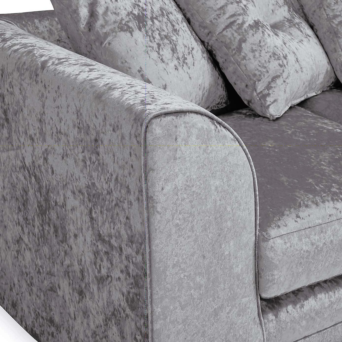 Michigan Crushed Velvet Right Hand Corner Sofa Black – image 7