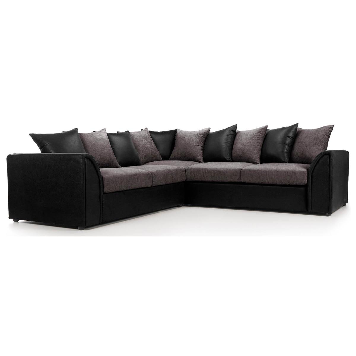Denver Large Corner Sofa Black – image 3