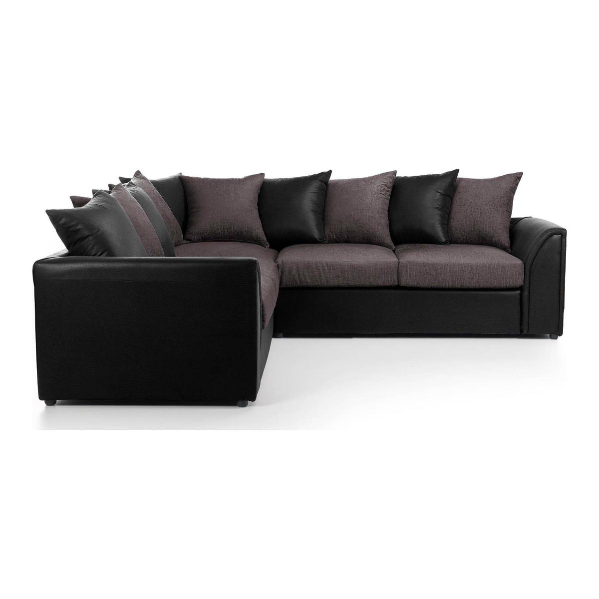 Denver Large Corner Sofa Black – image 2