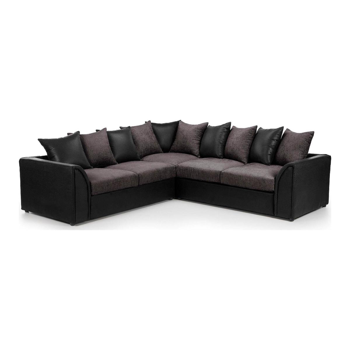 Denver Large Corner Sofa Black – image 1