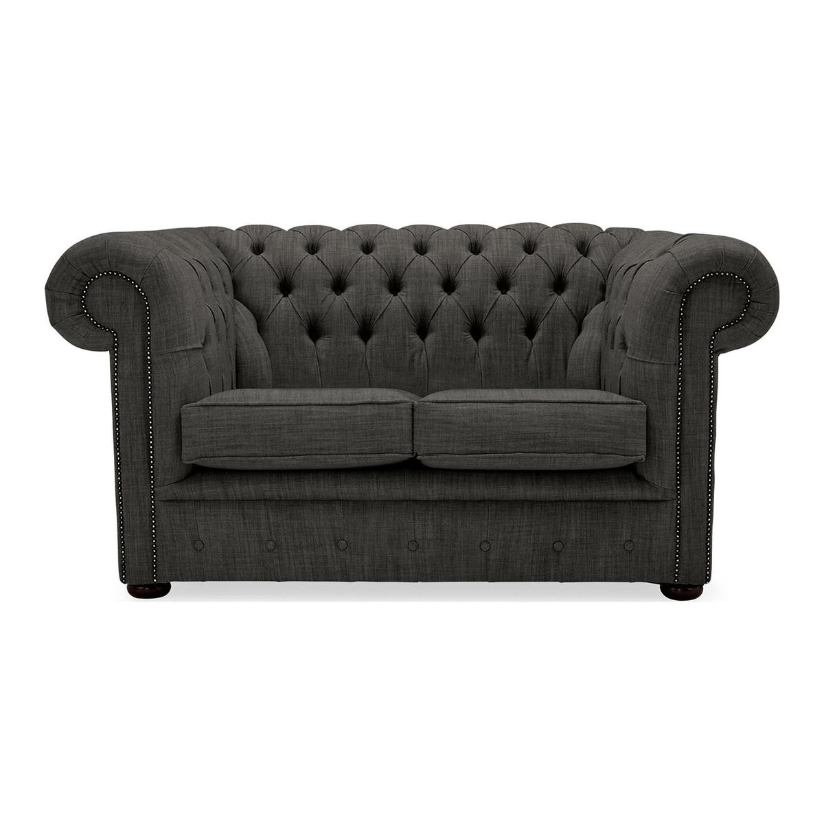 Belvedere Chesterfield 2 Seater Wool Sofa Charcoal – image 1