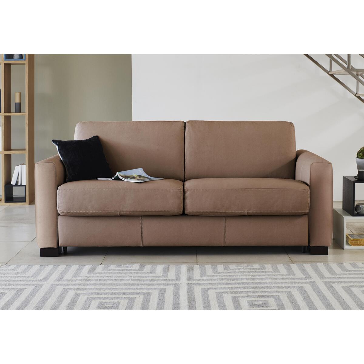 Nicoletti - Alcova 3 Seater Fabric Sofa Bed with Box Arms - Brown – image 2