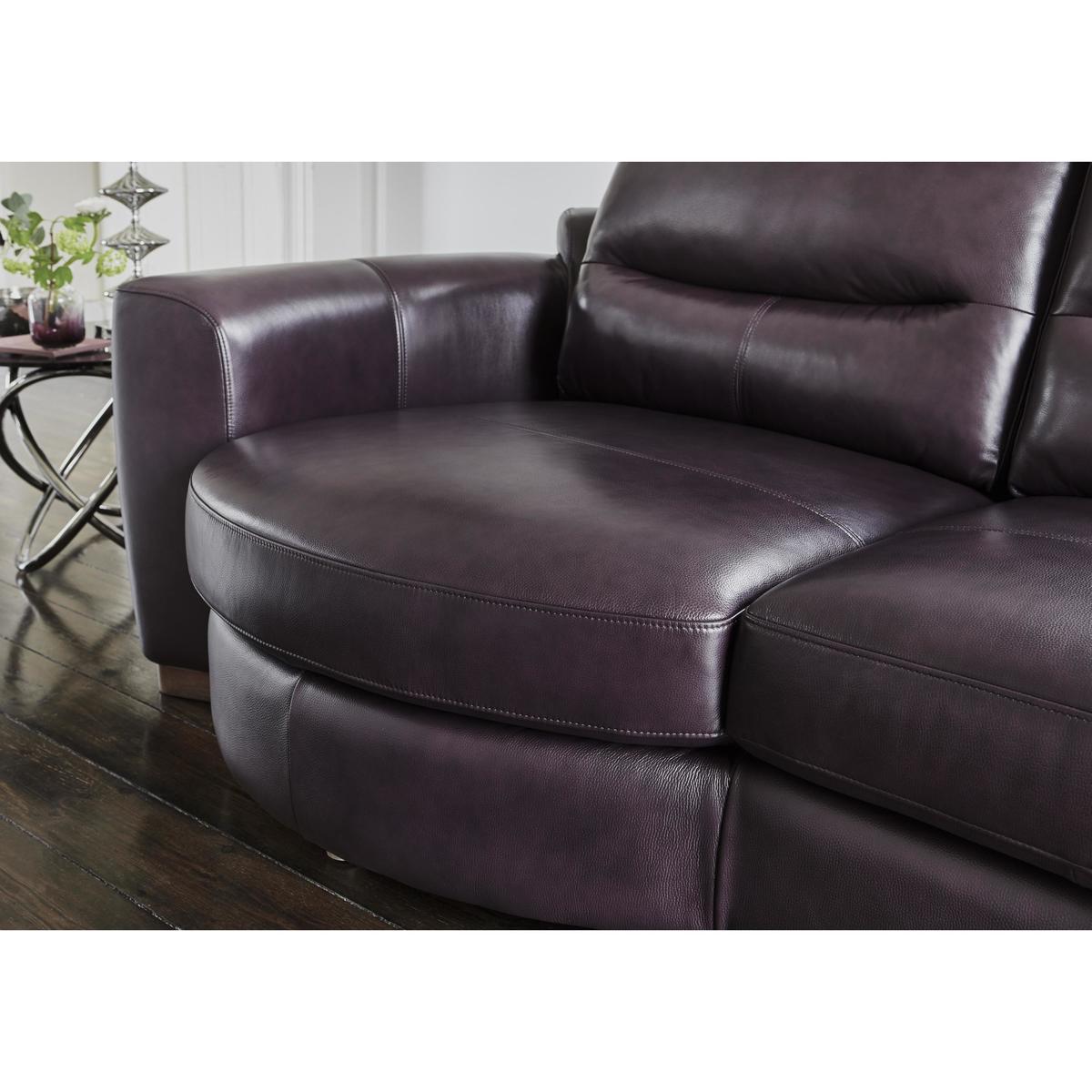 Curves 3 Seater Leather Chaise Sofa - Black - By Furniture Village – image 4