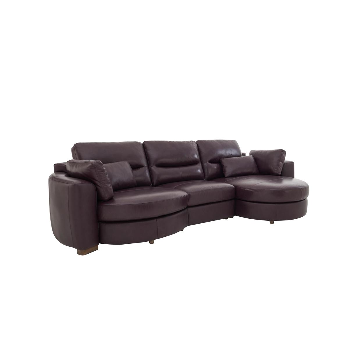 Curves 3 Seater Leather Chaise Sofa - Black - By Furniture Village – image 6