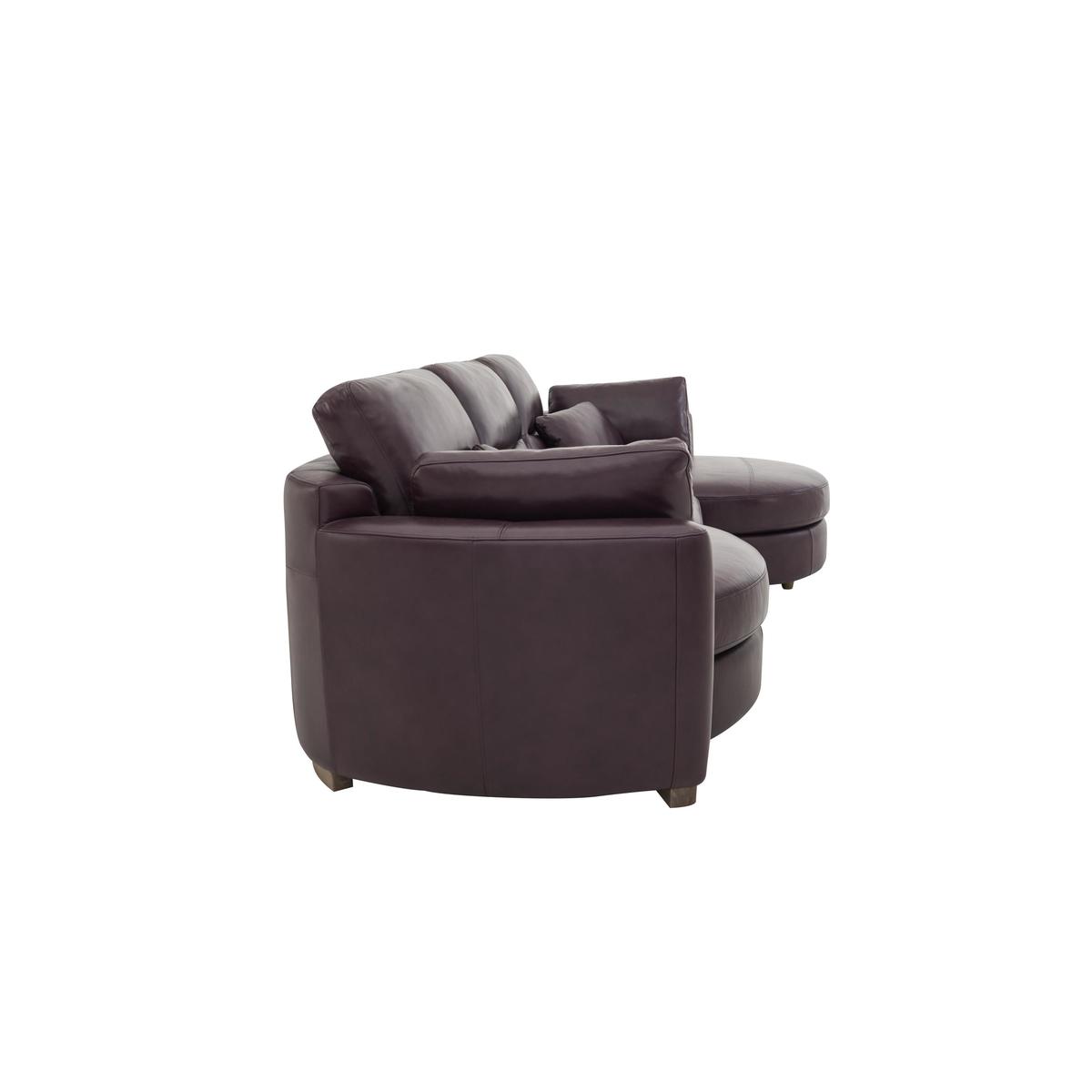 Curves 3 Seater Leather Chaise Sofa - Black - By Furniture Village – image 7