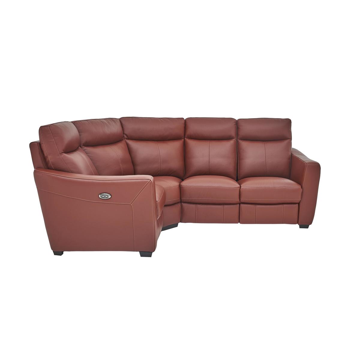 World of Leather - Compact Collection Midi Leather Recliner Corner Sofa - Black – image 4