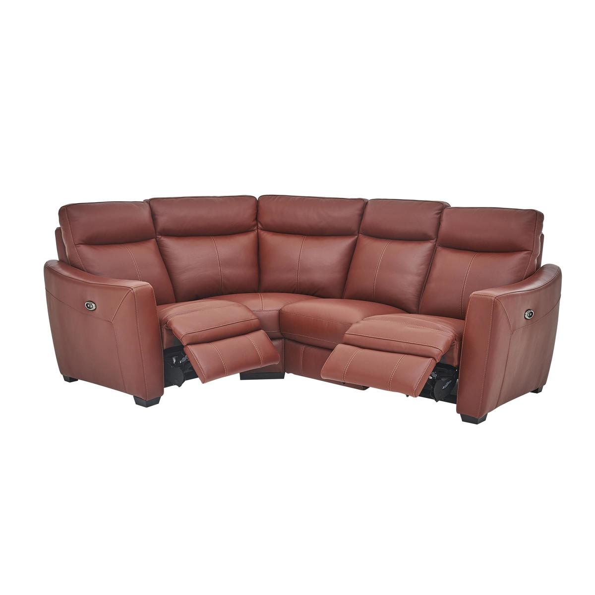 World of Leather - Compact Collection Midi Leather Recliner Corner Sofa - Black – image 5