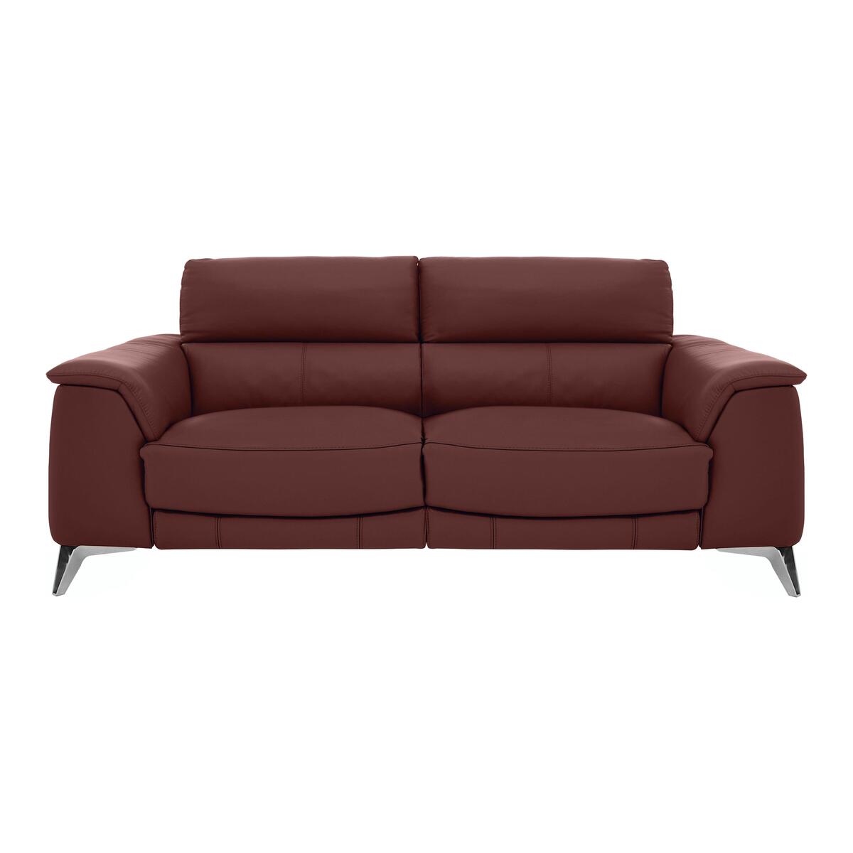 Odyssey 3 Seater Leather Static Sofa - Red- World of Leather – image 1