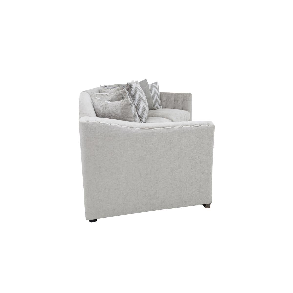 Devine Curved Pillow Back Fabric Sofa – image 5