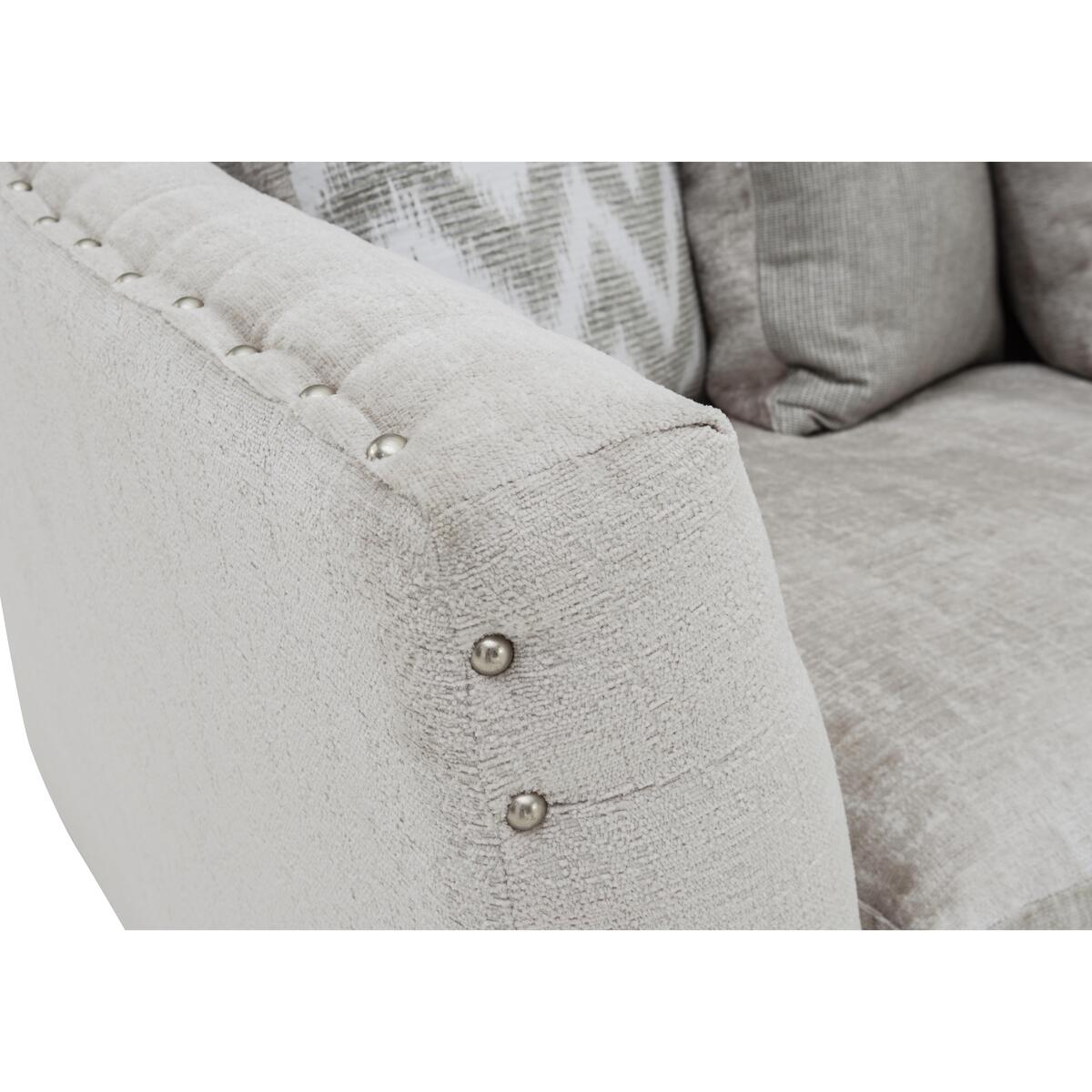 Devine Curved Pillow Back Fabric Sofa – image 7