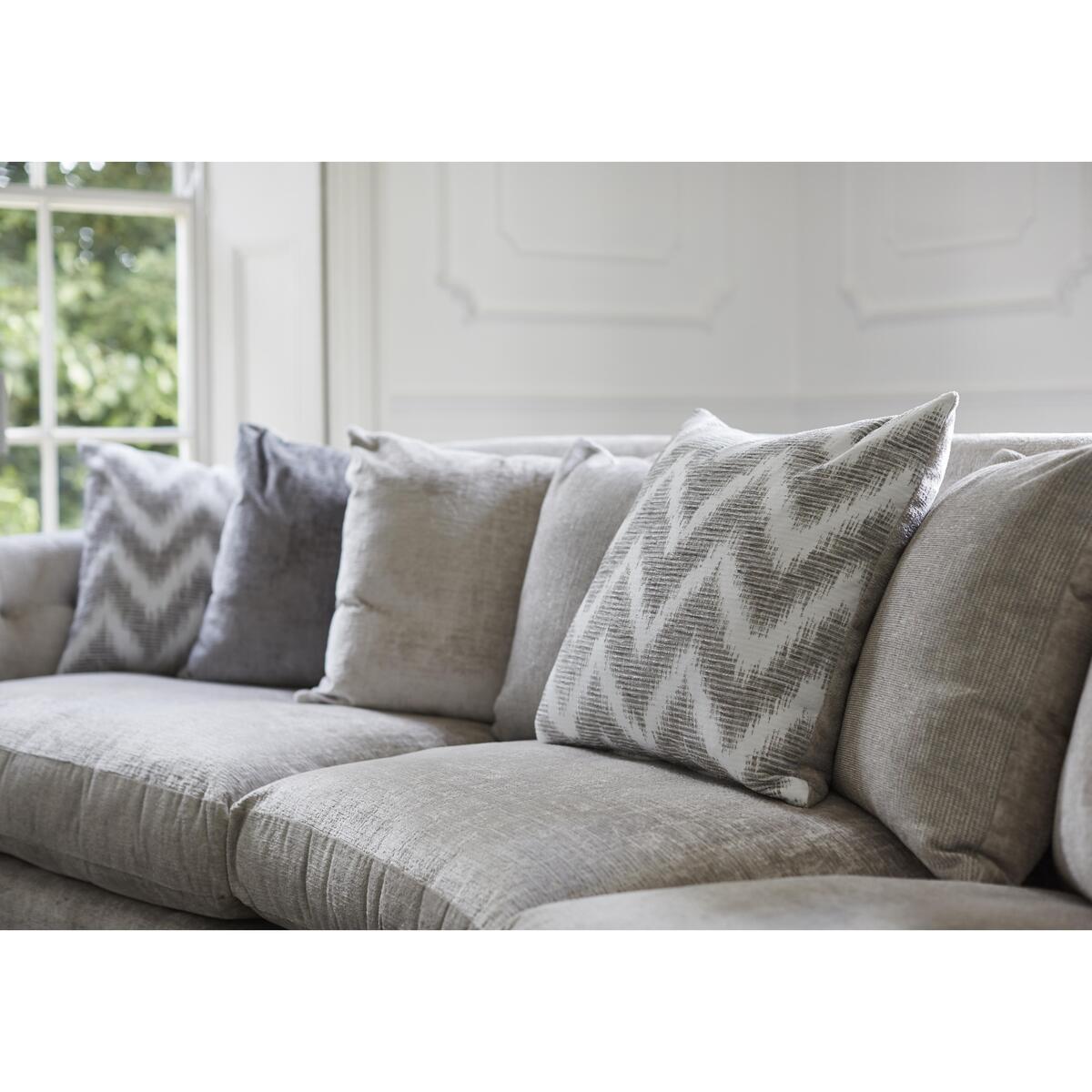 Devine Curved Pillow Back Fabric Sofa – image 9