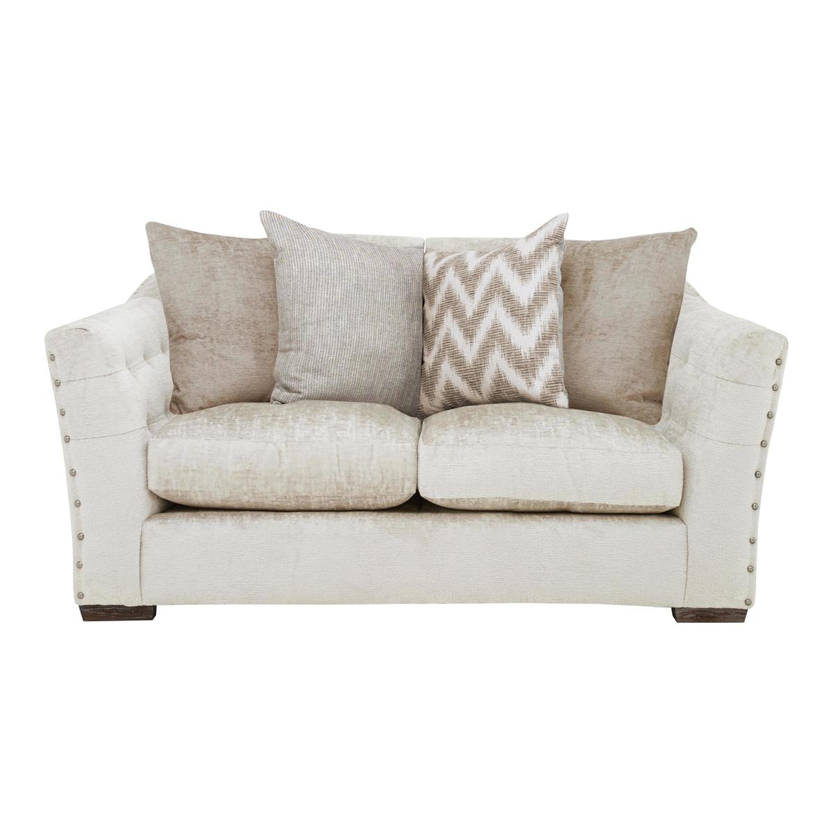 Devine 2 Seater Pillow Back Fabric Sofa - Beige - By Furniture Village – image 1
