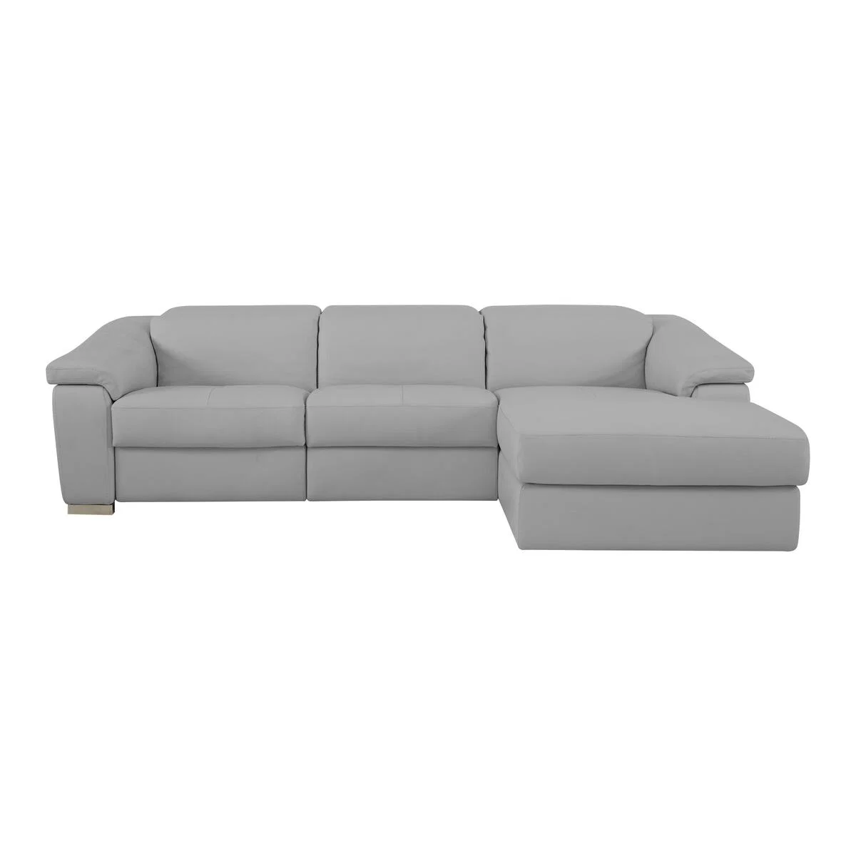 Nicoletti - Nicoletti Galileo 3 Seater Leather Moving Chaise Recliner Sofa - Grey