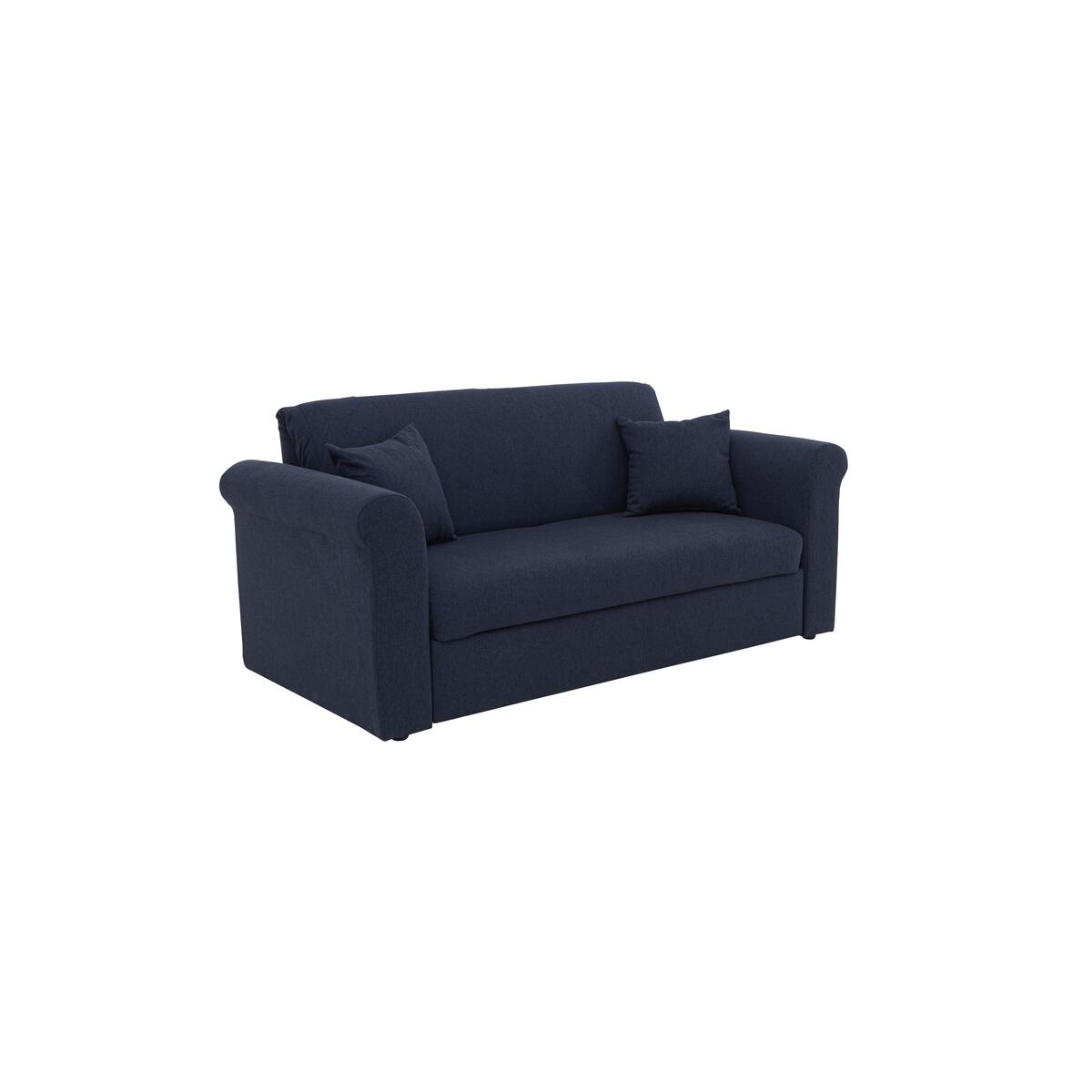 Versatile Small 2 Seater Fabric Sofa Bed with Scroll Arms – image 4