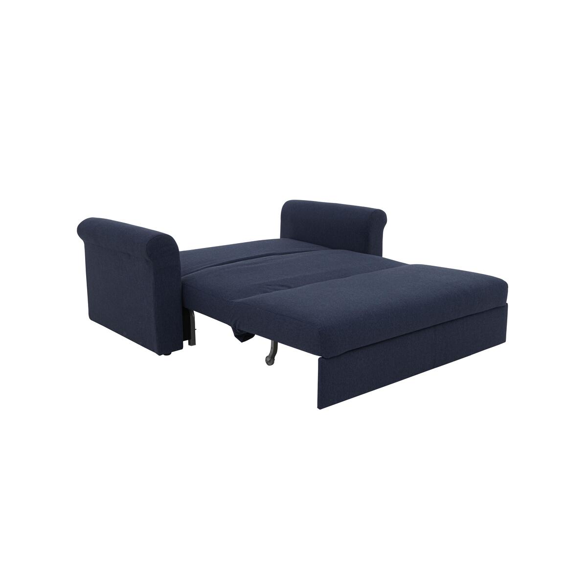 Versatile Small 2 Seater Fabric Sofa Bed with Scroll Arms – image 5
