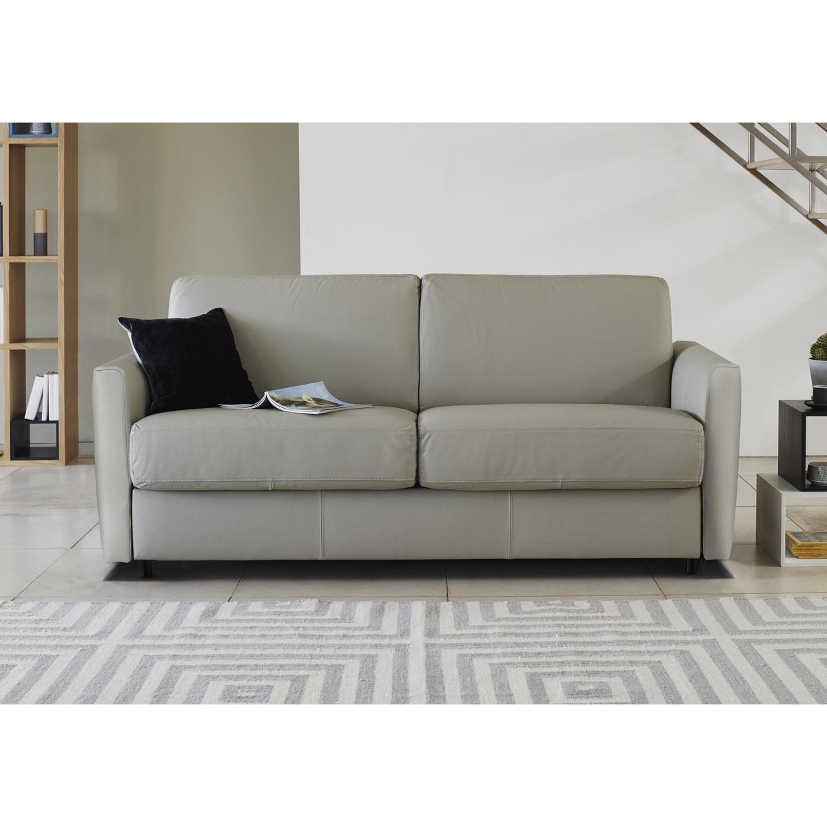 Nicoletti - Alcova 3 Seater Leather Sofa Bed with Slim Arms - Beige – image 3