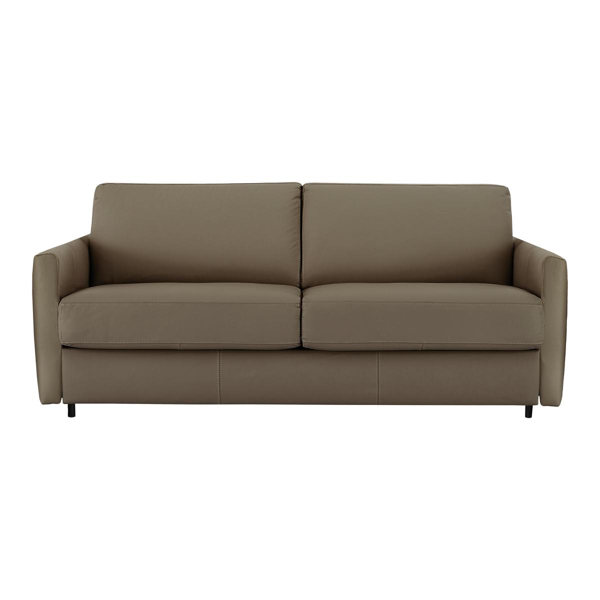 Nicoletti - Alcova 3 Seater Leather Sofa Bed with Slim Arms - Beige – image 1