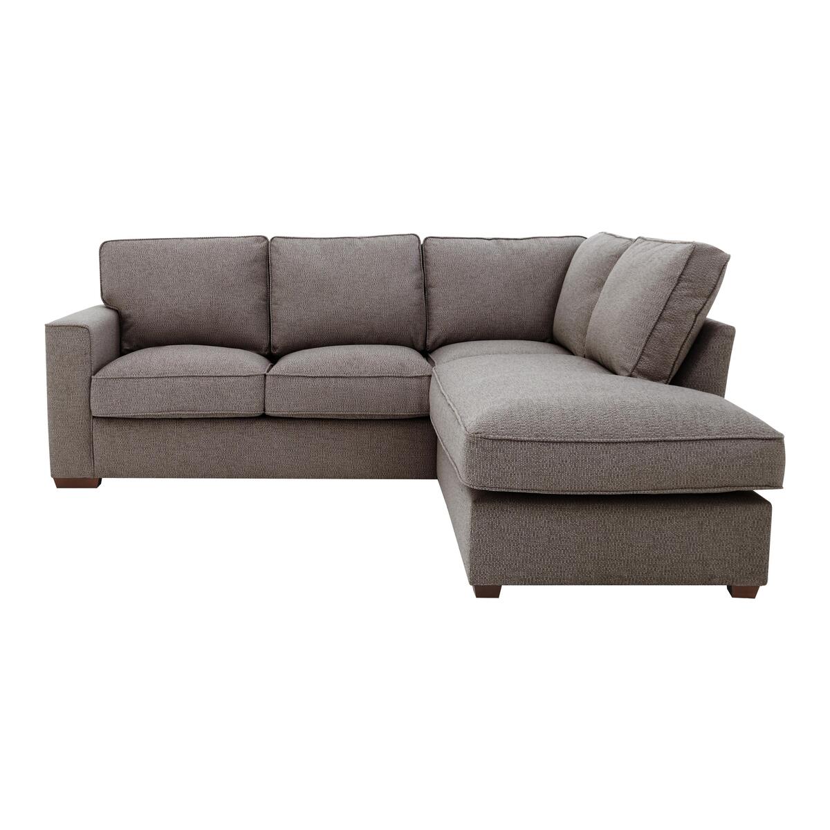 Comfi Fabric Classic Back Corner Sofa with Chaise End Sofa Bed - Grey