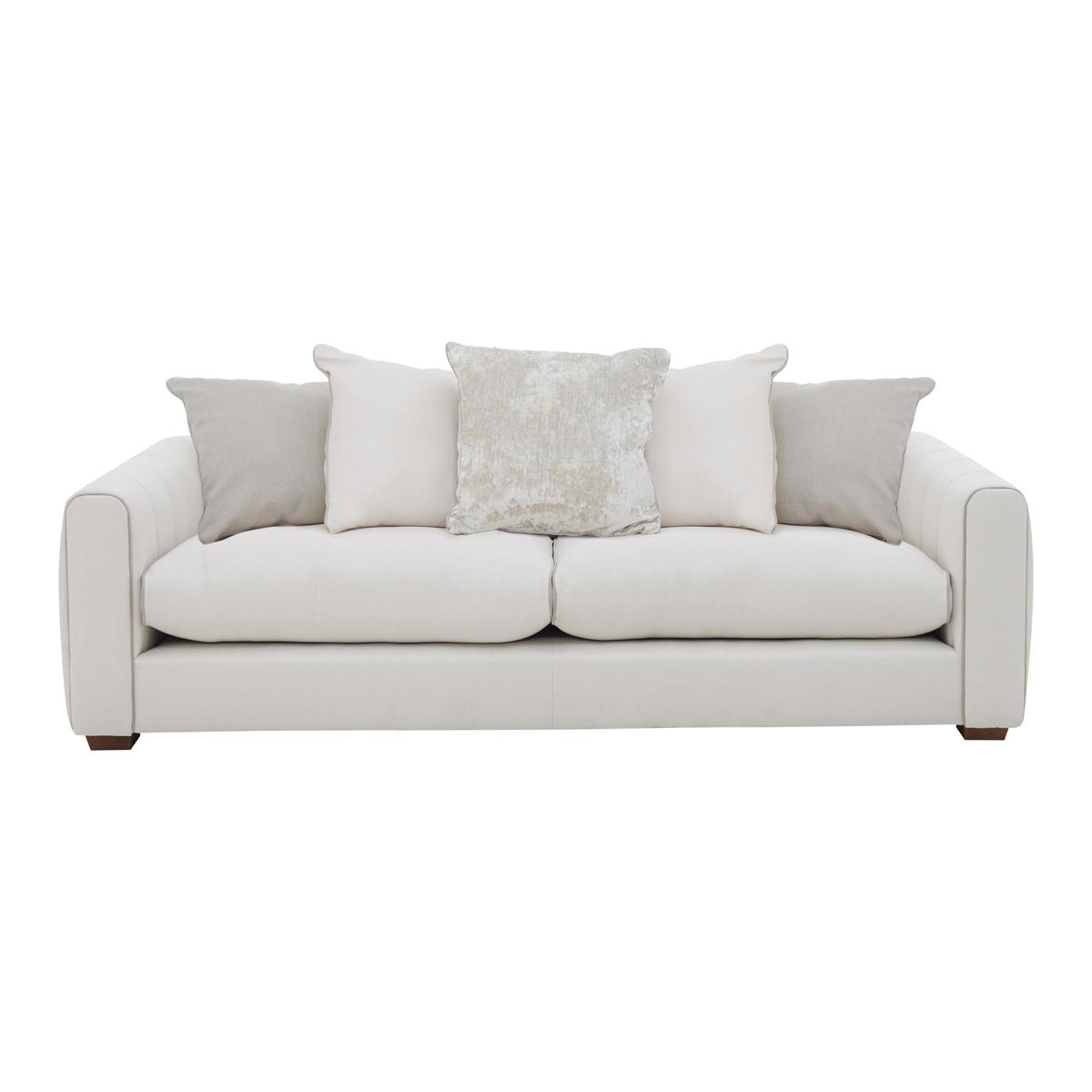 Kamille 4 Seater Fabric Pillow Back Sofa - White - By Furniture Village – image 1