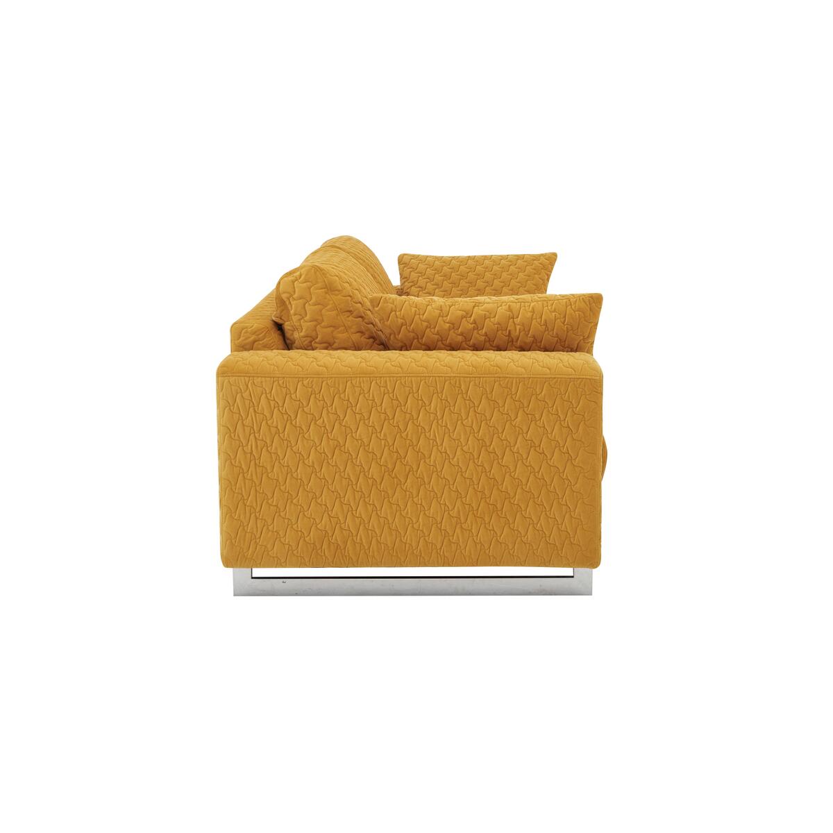 Sofisticat 2 Seater Classic Back Fabric Sofa - Yellow – image 4